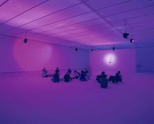 An image from an installation/performance of La Monte Young’s “Dream House”