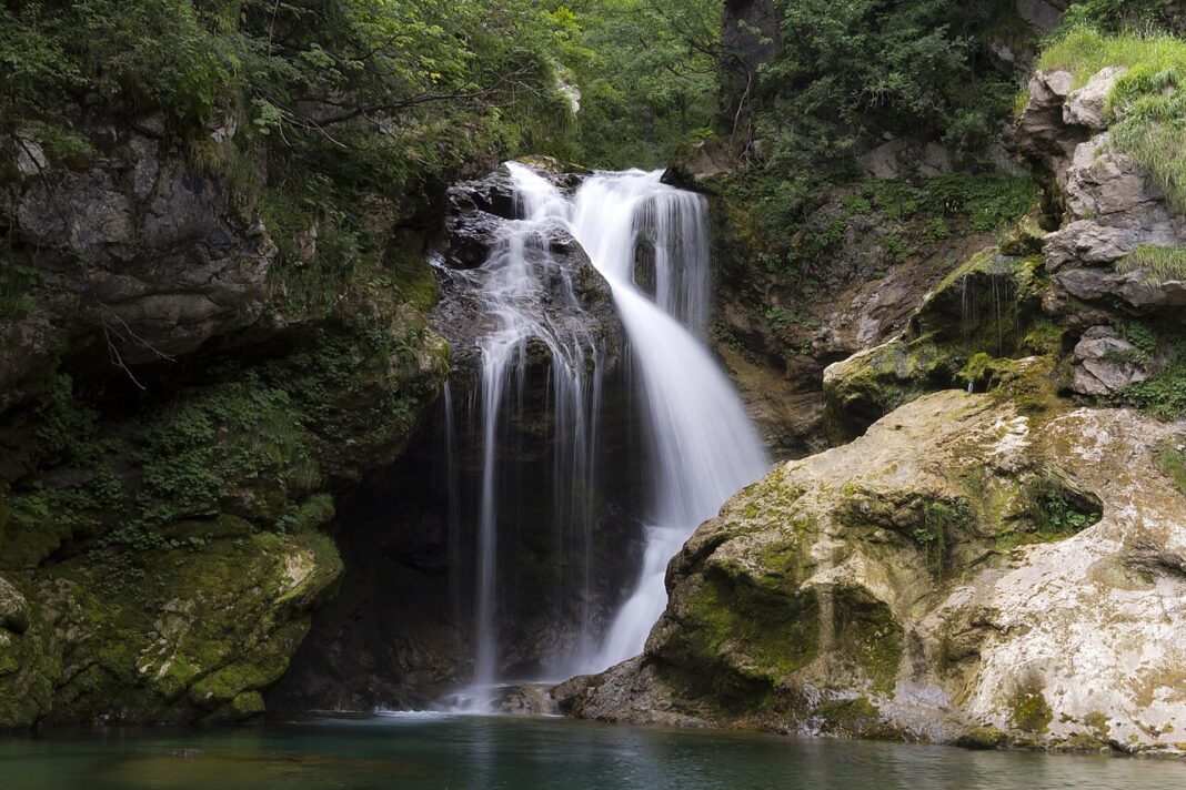 Waterfall, Vintgar Gorge. Slovenia